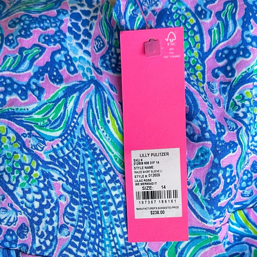 Lilly Pulitzer Iralee Linen Wrap Dress Lilac Rose We Mermaid Style 012609 - Picture 10 of 15